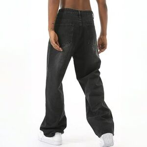 Stylish Black Wide-Leg Jeans